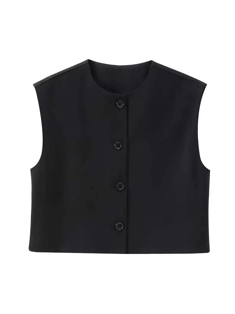 Chaleco Vintage sin mangas para mujer, chalecos holgados a la , abrigo sin mangas para mujer, prendas de vestir exteriores informales para mujer, ropa de calle básica, Tops: XS / Azul