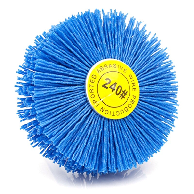 Perceuse en fil abrasif 80x30x6Mm, 4 pièces, meule, poils de Nylon, brosse de polissage pour meubles en bois, finition acajou