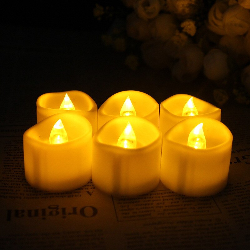 12pcs/lot Yellow Amber LED Candles with Timer,Tea Lights with Timer,Timer Tealight For Halloween: yellow timer