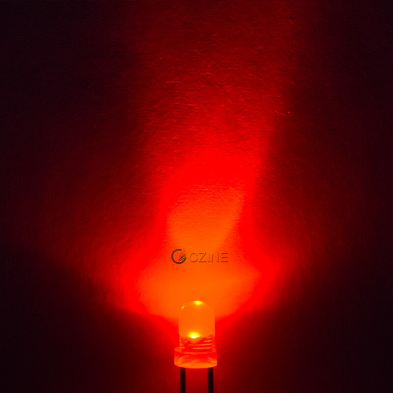 1000pcs/bag Czinelight Color Lens Emitting Light Bead 3mm Led Diode Red Yellow Blue Green Orange White: Red