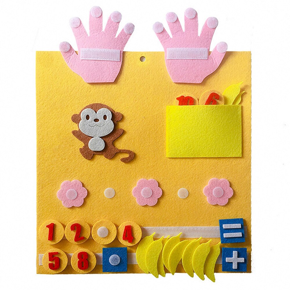 Children DIY Non-woven Numbers Counting Toy Digital Add Subtract Felt Craft Math Toys Kids Educational Teaching Aid Montessori: C