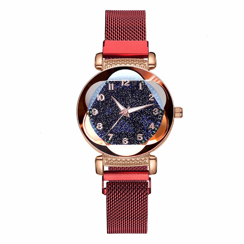 Women Bracelet Watch Set Magnet Buckle Starry Sky Luminous Arabic Numbers Watches Zegarek Damski Reloj Mujer