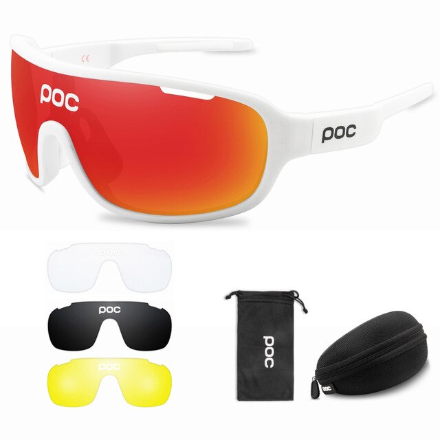4 Set di lenti POC occhiali da ciclismo sport all'aria aperta occhiali uomo donna occhiali da bicicletta polarizzati MTB Road Bike occhiali da moto: P7-1