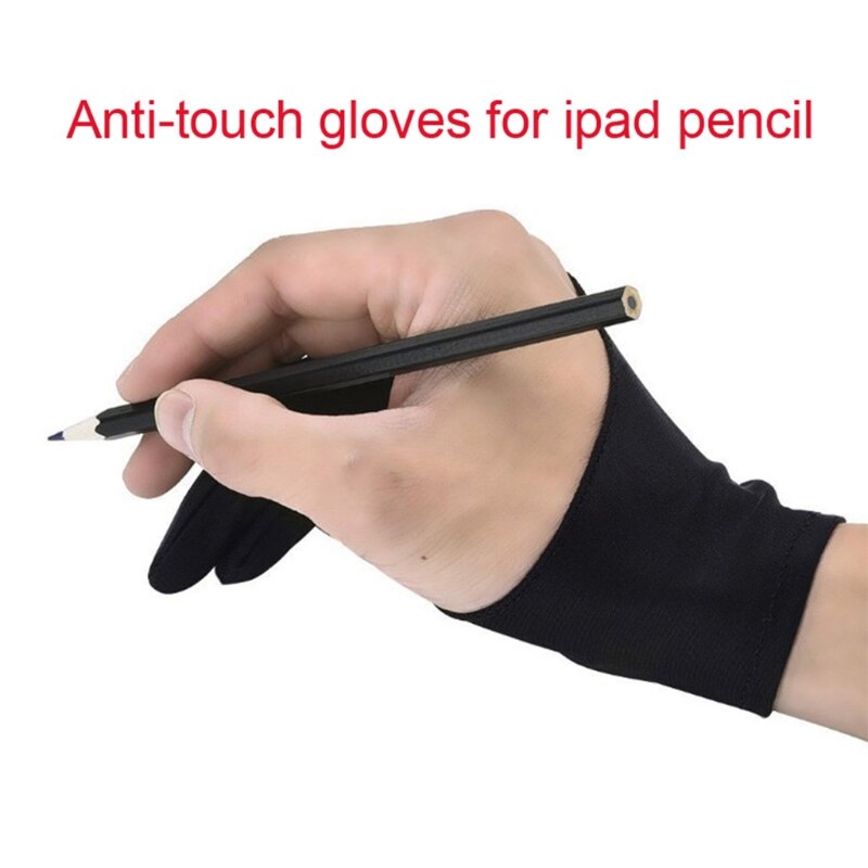 2-- finger tablet tegning anti-touch handsker til ipad pro 9.7 10.5 12.9 tommer blyant lycra fri størrelse