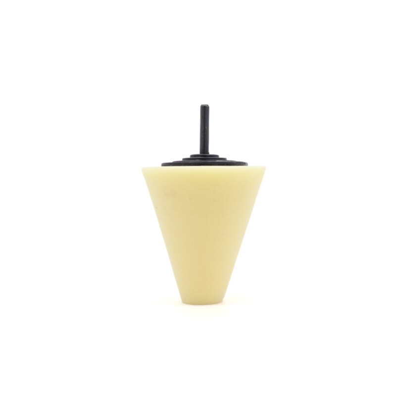 Almohadilla pulidora en forma de cono, almohadillas de pulido de 3 pulgadas para piezas irregulares, funciona con pulidor de cera, taladro eléctrico, esponja de pulido de coche: YELLOW