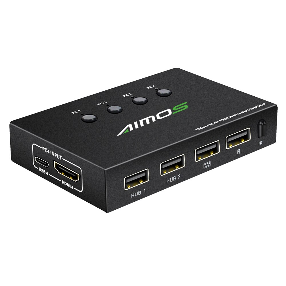 AIMOS 4K @ 60Hz Schalter 4 Hafen USB Umschalter Wähler 4 in 1 aus Umschalter mit Fernbedienung synchronisieren Ausgang Audio- &Ampere; Video: Ursprünglich Titel