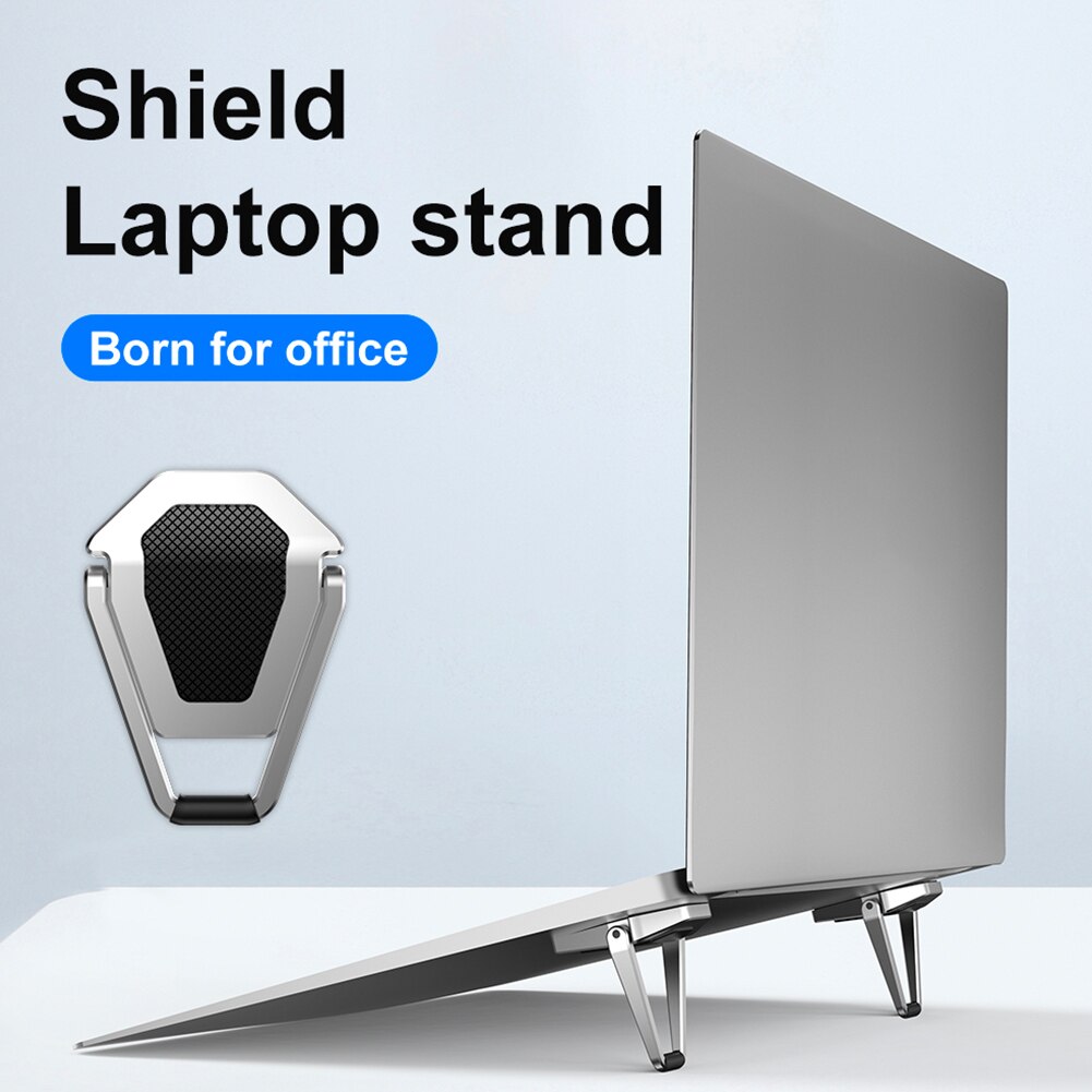 Verstellbarer, unsichtbarer laptopständer mit rutschfester, tragbarer halterung für notebooks – ideal für den schreibtisch.