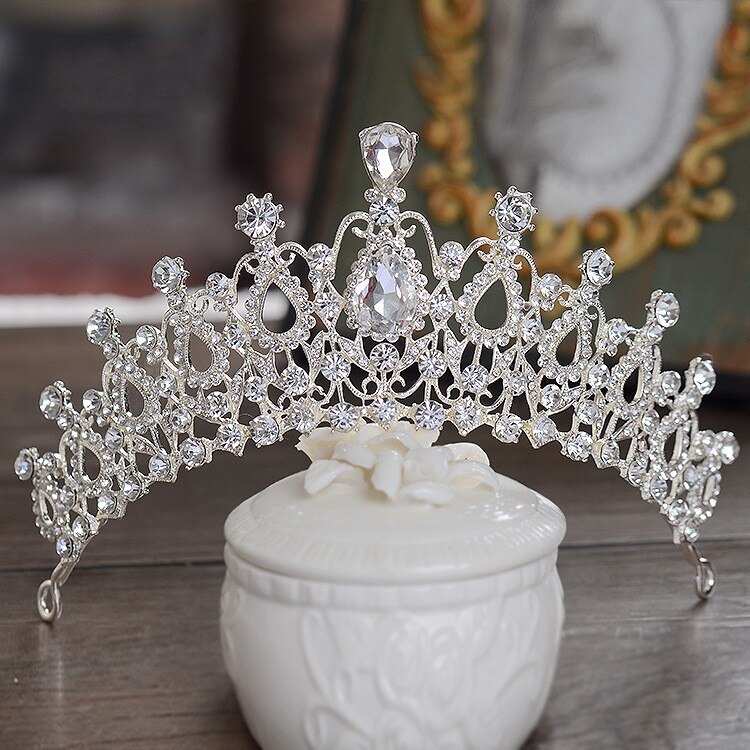 Crystal Wedding Bridal Sieraden Sets Vrouwen Tiara Kronen Bruid Earring Ketting Bruiloft Sieraden Accessoires: 1Pcs Crown