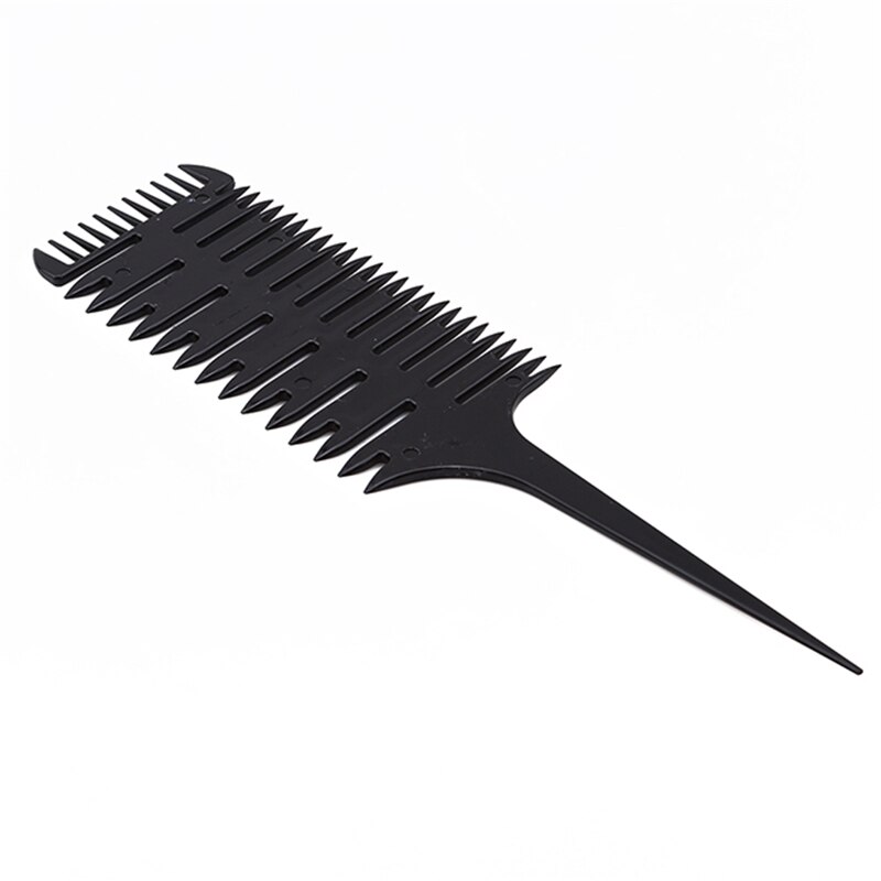 Barber Salon Style Haircut Comb With Tail Fish Bone Shape Colorful Women Updo Big Tooth Comb Hair Dyeing Tool: black