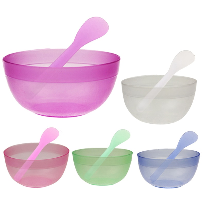 Taoye teemo 2 sztuk/zestaw przenośne plastikowe miska robić maseczki na twarz pędzelek zestaw kobiety DIY mieszanie stosowanie pielęgnacja twarzy narzędzia robić makijażu zestaw