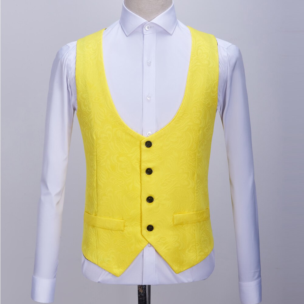 Nuovo abito da uomo classico Slim Fit Masculino abiti da sera per uomo scialle risvolto smoking da sposo giallo viola abbigliamento da sposa 3 pezzi