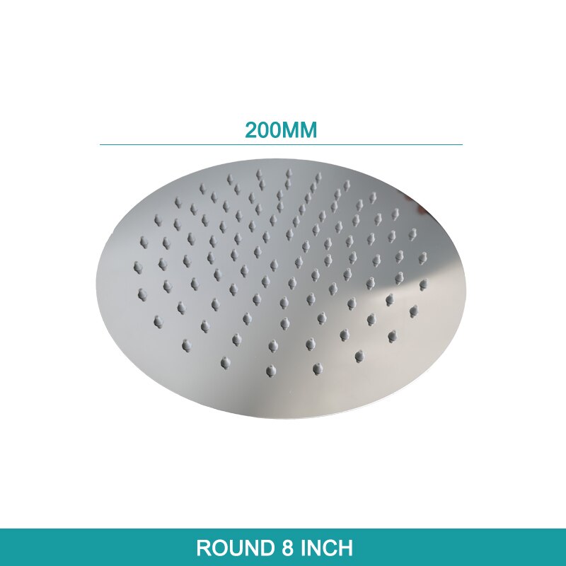 Overhead Shower Arm Head Shower Chrome Plated Big Square Round SUS304 Stainless Steel Modern Indoor Outdoor: DS0002CP-86