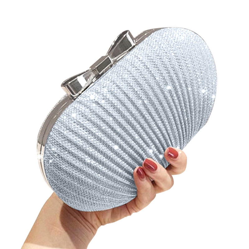 Jhd-casamento nupcial frisado bolsa de noite feminina corrente bolsas de ombro elegante strass embreagem noite saco forma ovo dia clut