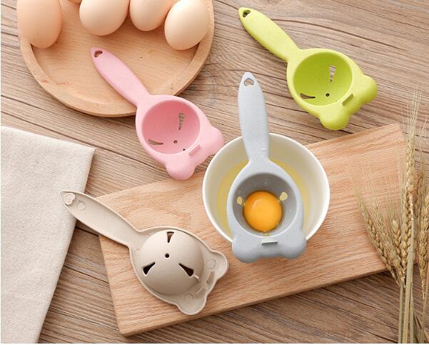 1PC 17.5x6.5cm Cute Wheat Straw Plastic Egg Separator White Yolk Sifting Home Kitchen Chef Dining Cooking Gadget OK 0877
