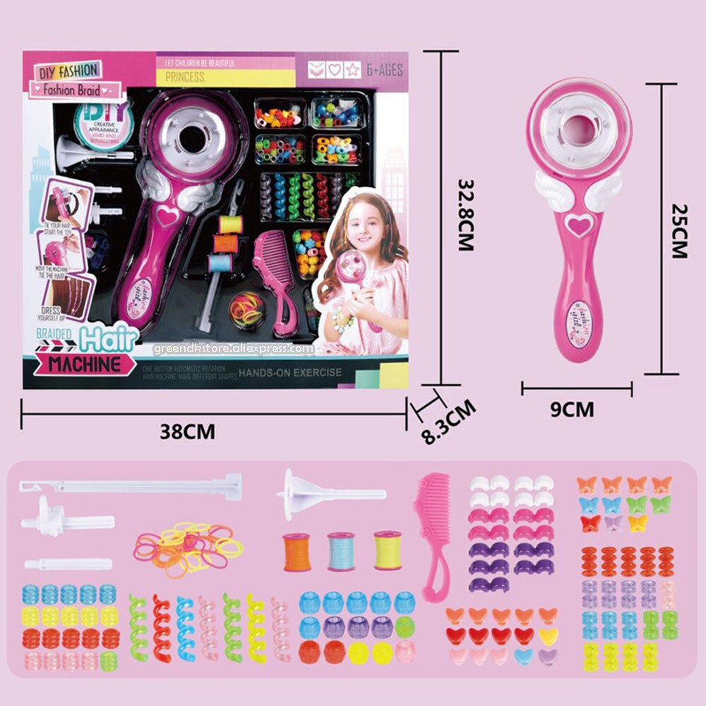 Girls Electric Automatic Hair Braid DIY Stylish Braiding Hairstyle Tool Twist Braider Machine Weave Roller Pretend Kids Toys: Luxury set