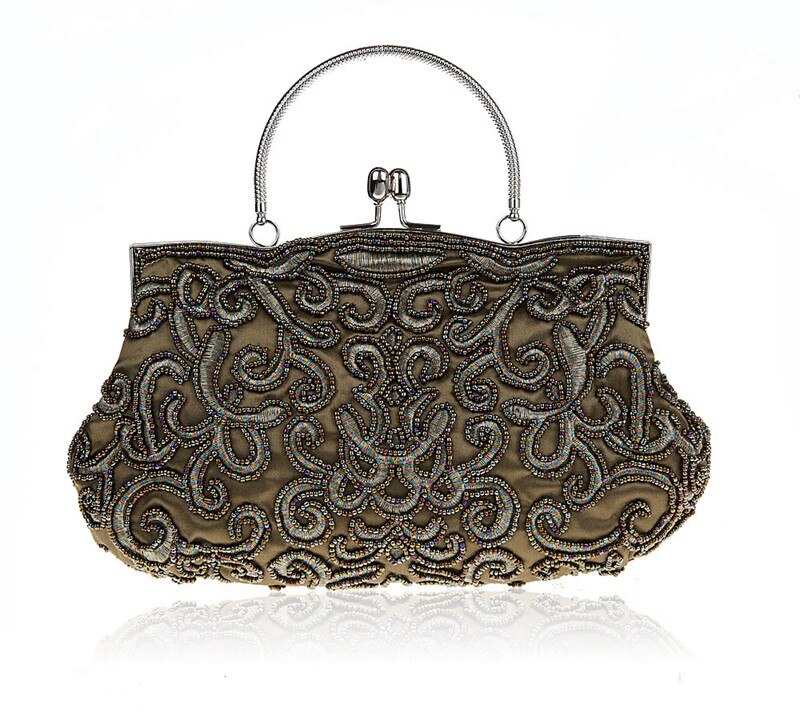 100% Hand made Luxe Dag Clutch Vrouwen Purse Paars keten Dame Avondtasje voor Party Bridal Wedding Zwart Bolsa Feminina: green
