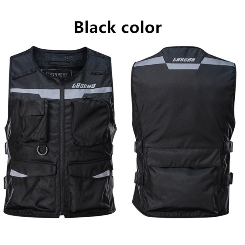 LYSCHY-Chaleco de motocicleta para hombre, Chaleco Reflectante a prueba de viento, transpirable, protección Giubbotto, Yelekce