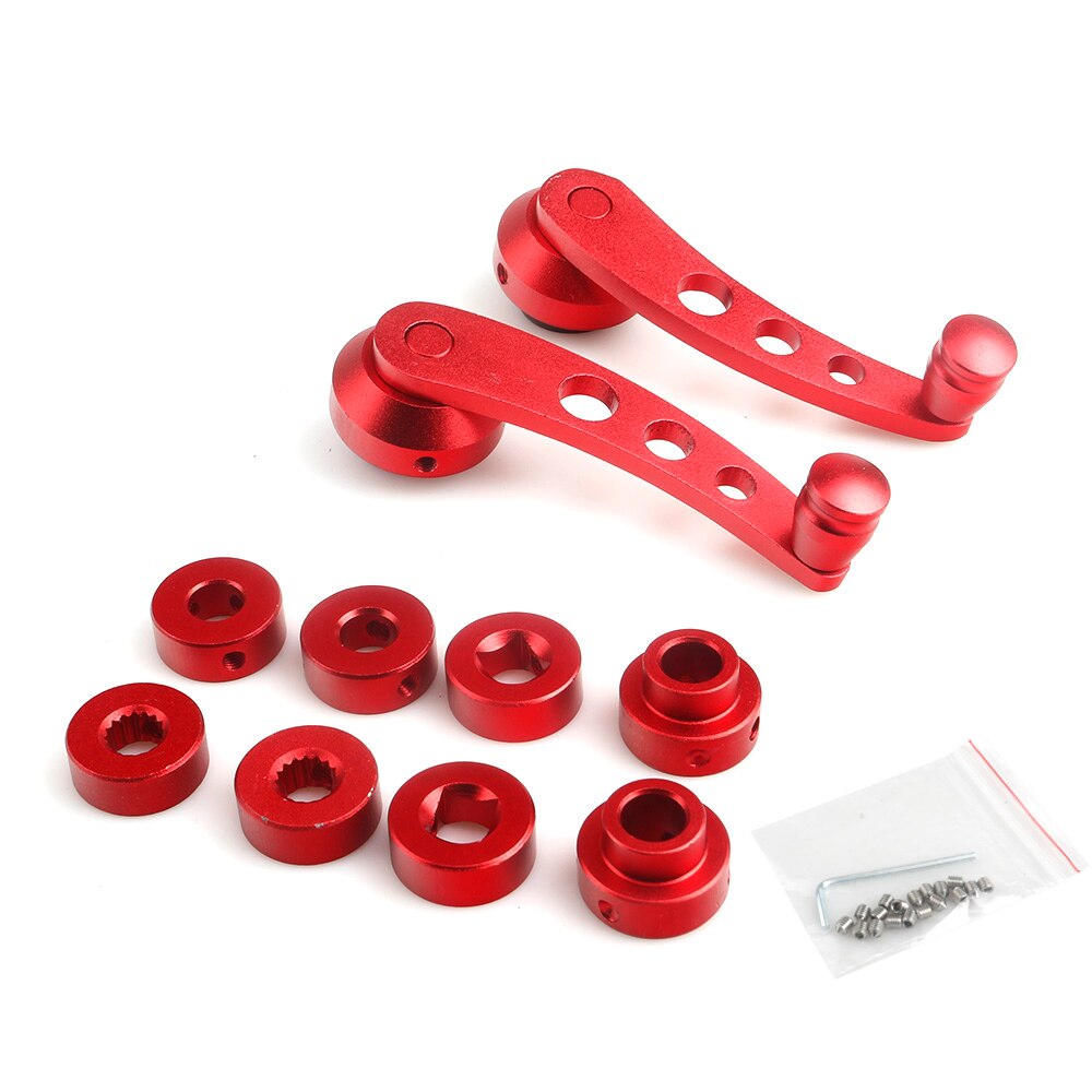 2 Stuks Aluminium Universal Car Window Handvat Winder Riser Vervanging Winder Crank Riser Kit Universal Fit: Rood