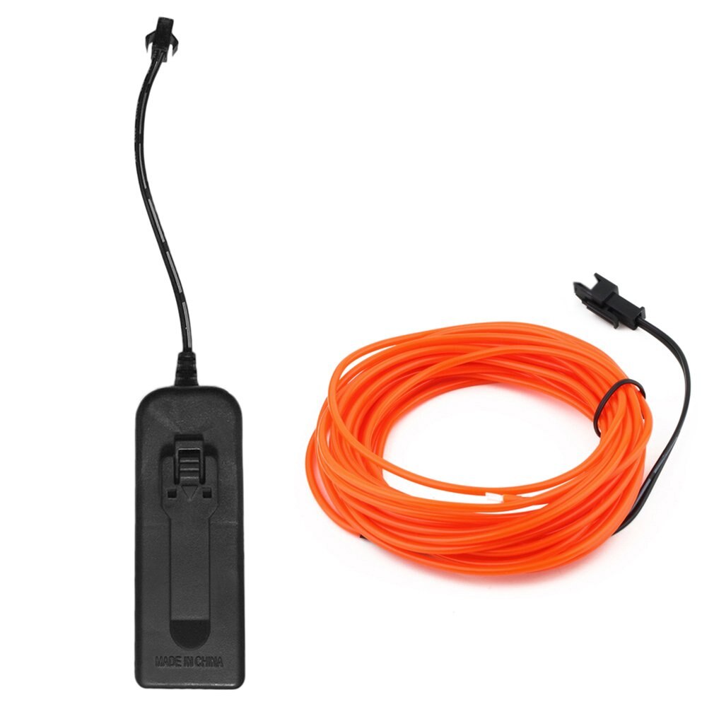 3M Flexible EL Wire Tube Rope Battery Powered Flexible Neon Light Car Party Wedding Decor With Controller LED Light: orange
