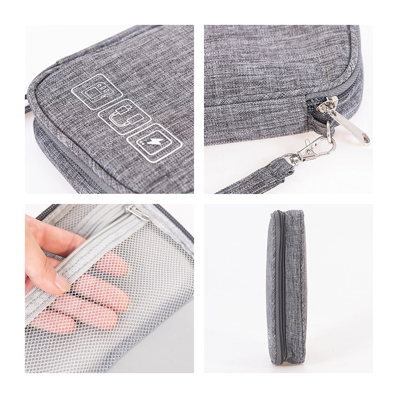 Kabel organisator bag gadget organizer kabel etui bærbart reise elektronisk tilbehør oppbevaringsveske lader headset digital veske