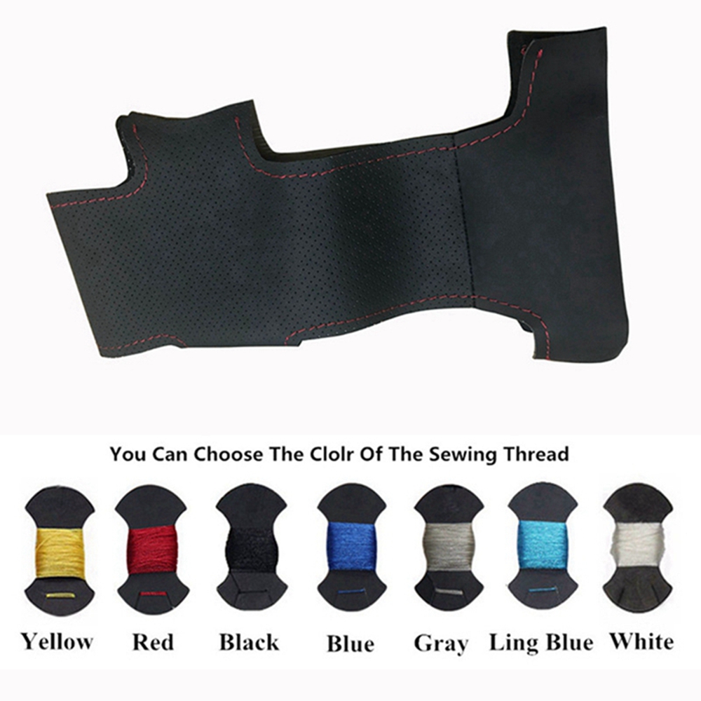 Cubiertas de cuero Artificial para volante de coche, accesorio negro y suave para Peugeot 307 CC 2004 307 SW 2004 407 407 SW 2004
