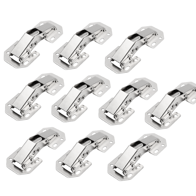 90 Degree Door Hinges No-Drilling Hole Hydraulic Buffer Hinge Kitchen Cabinet Hinges Furniture Hardware Accessories: Black/Gold