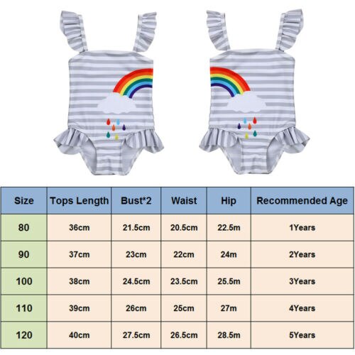 Summer Toddler Kids Baby Girls Swimwear Rainbow Pr... Grandado