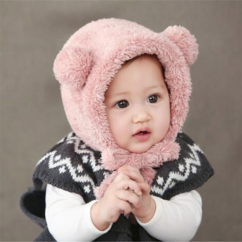 Girls Hats Newborn Baby Cashmere Baby Girl Cap Children's Winter Hats For Girls Kids Winter Cap Warm Ear Warmer Bonnet Beanies