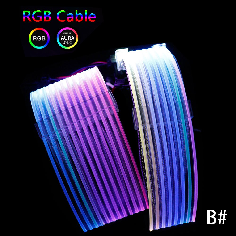 Strimer 24pin 8pin Rgb Kabel Uitbreiding Adresseerbare Gaming Led Strip Light Aura Sync Voor Voeding Moederbord Atx Pci-E gp