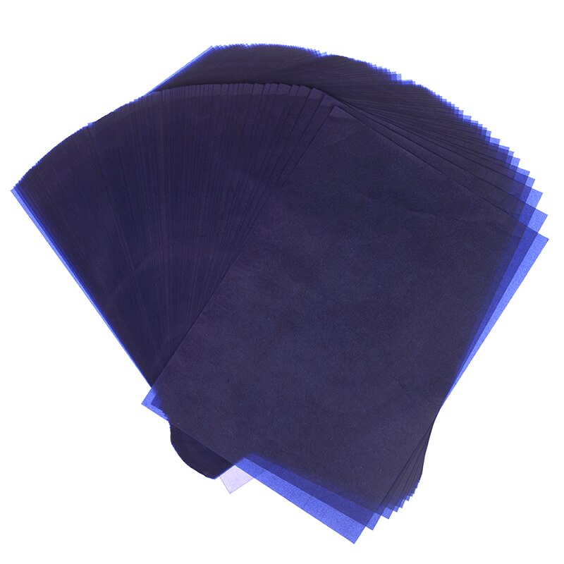 100Pcs blue A4 Copy Carbon Paper Painting Tracing Paper reusable legible tracing painting accessories School Office Supplies