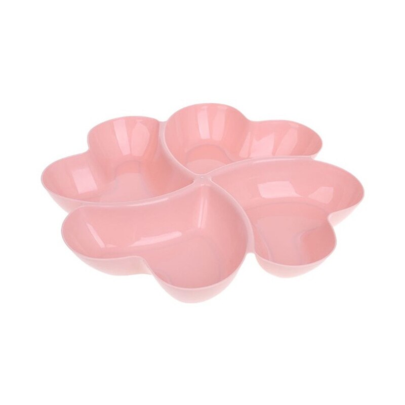 4-Compartment Appetizer Serving Tray Snack Plate Platter: Large Pink