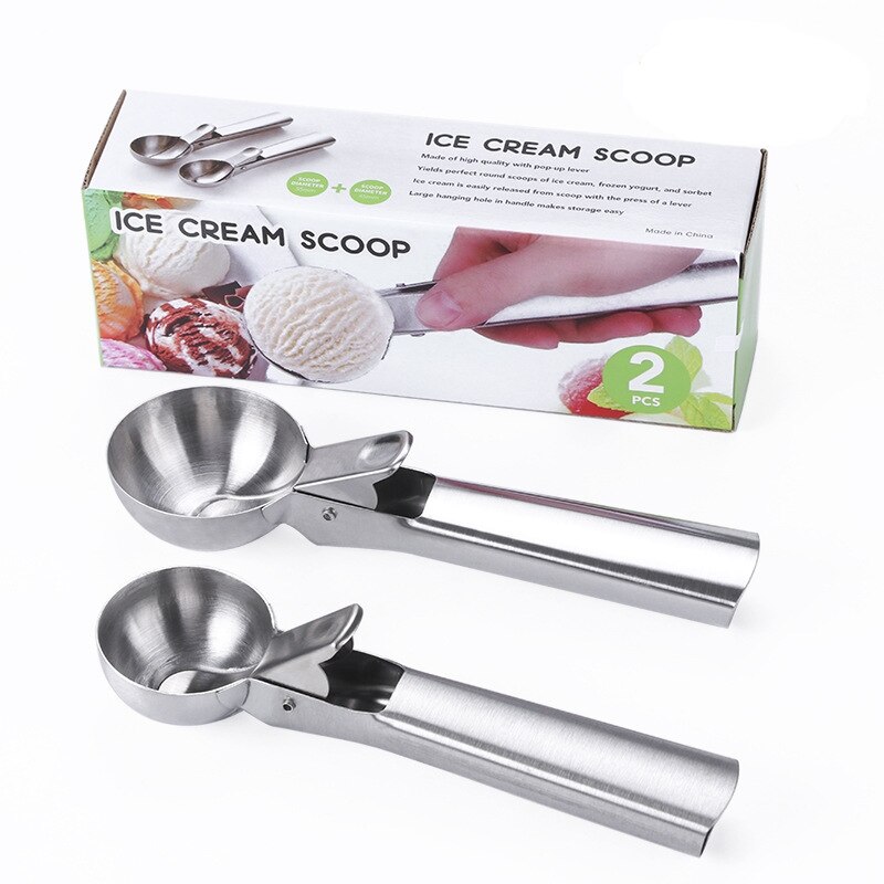 Cuchara de helado de acero inoxidable, utensilio para galletas, utensilios de cocina, palitos para puré de patatas, sandía y fruta