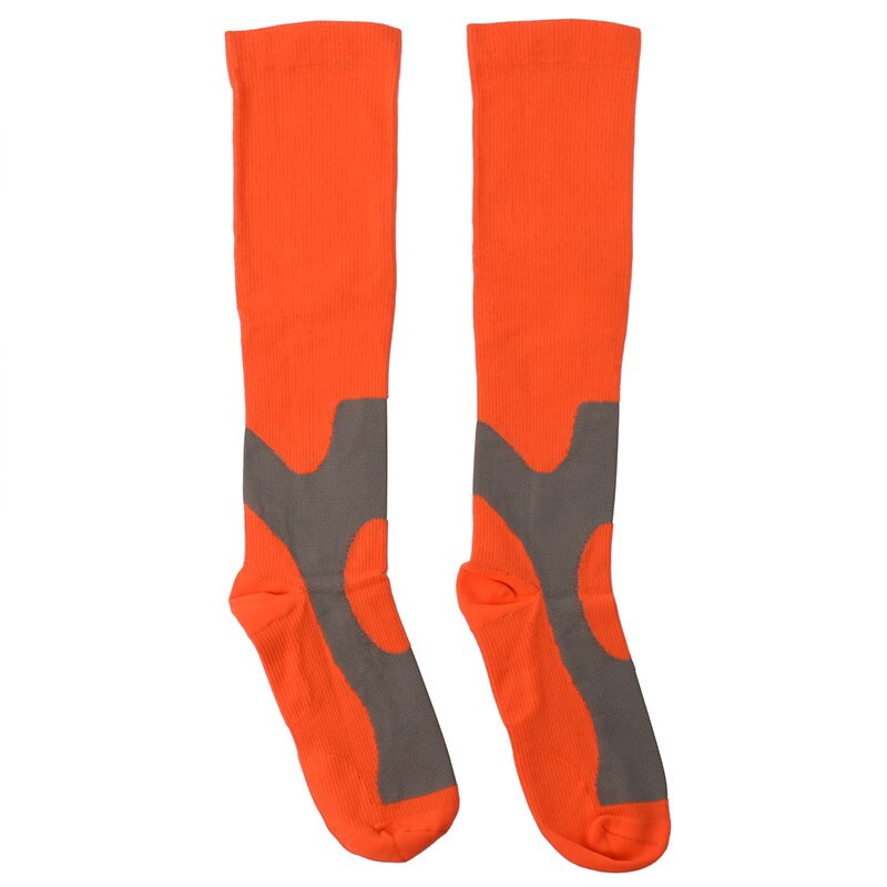 Chaussettes de Compression en cours d'exécution bas 30-40 mmhg hommes femmes chaussettes de sport pour Marathon cyclisme Football: Orange / L/XL