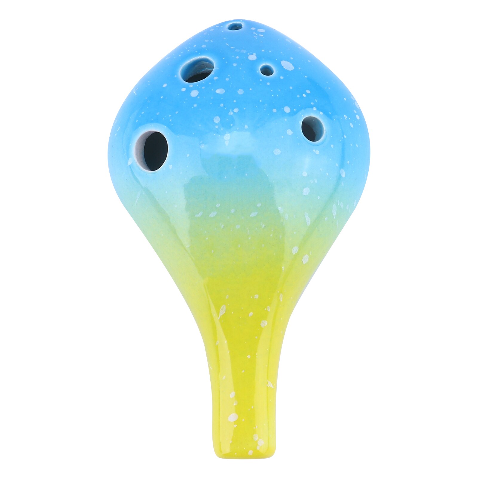 6 Holes Ceramic Ocarina Bottle Style Ocarina Musical Instrument for Beginner: Yellow Blue