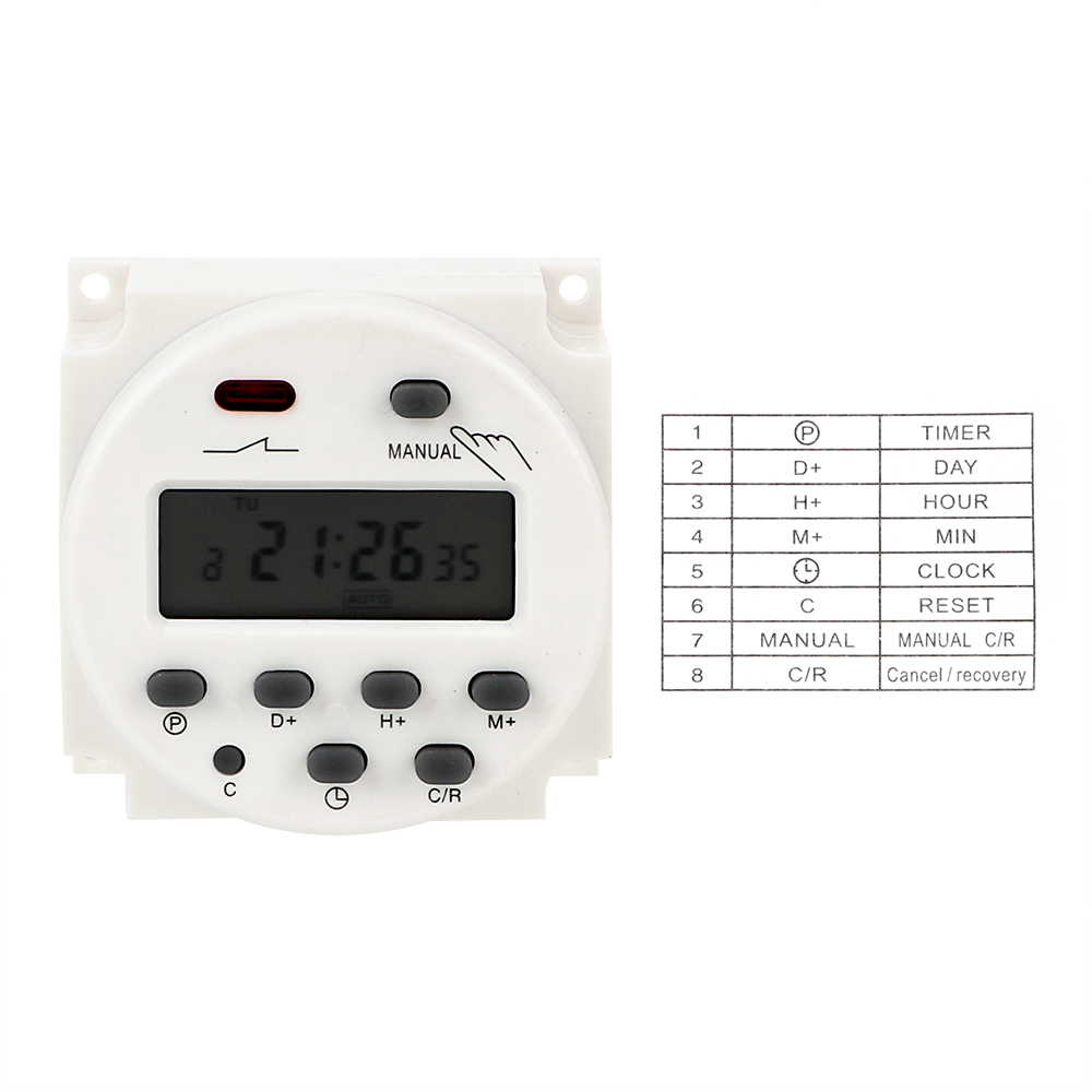 NICEYARD Auto On/Off Relay Digital LCD Electronic Daily Weekly Programmable Timer Time Control Switch AC 220-250V
