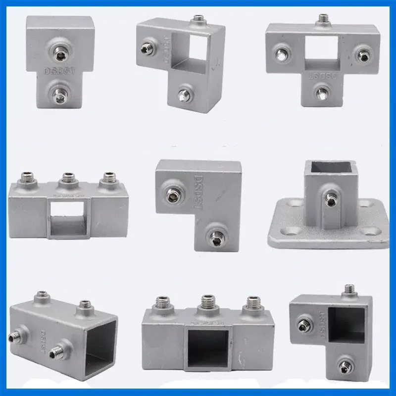 4 Stück 20 x 20 mm Vierkantrohrverbinder aus Aluminiumlegierung, 20 mm Vierkantrohrverbindung, schweißfreier T-Befestigungsverbinder