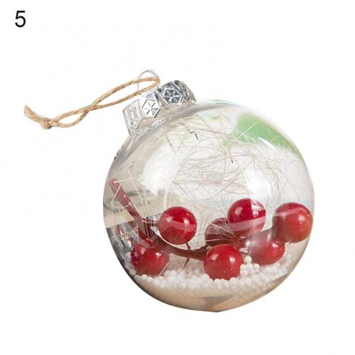 Transparent Plastic Hollow Ball Hanging Pendant Christmas Tree Ball Hanging Ornament Bubble snow scene DIY Decoration: 05
