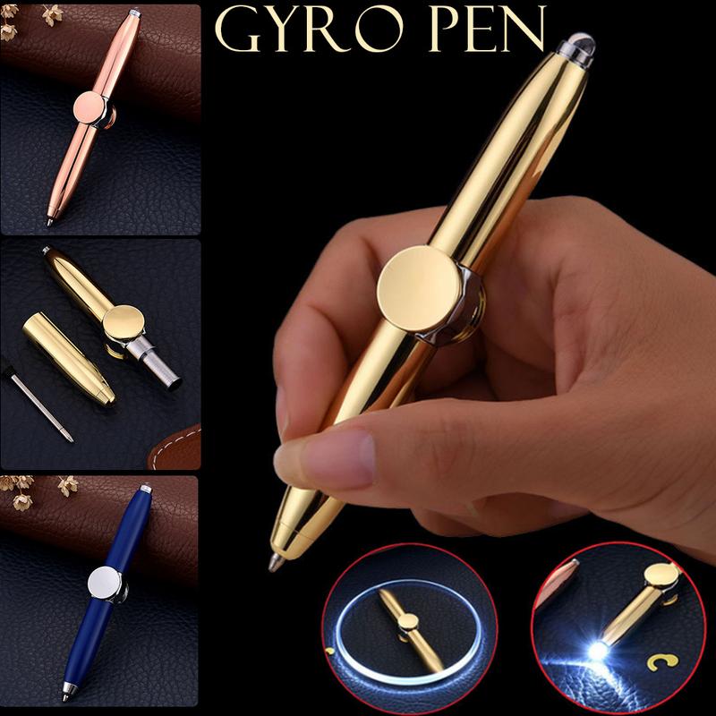 Finger Gyro Spinner Multi-Fonction Gyroscope Stylo Décompression Lumière stylo à bille Forme Soulager Le Stress Pack En Boîte