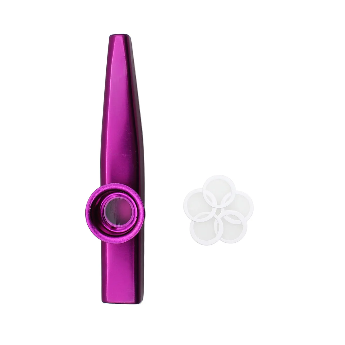 Metal Kazoo Musical Instruments Flutes Diaphragm Mouth Kazoos Musical Instruments Good Companion for Guitar: Pink