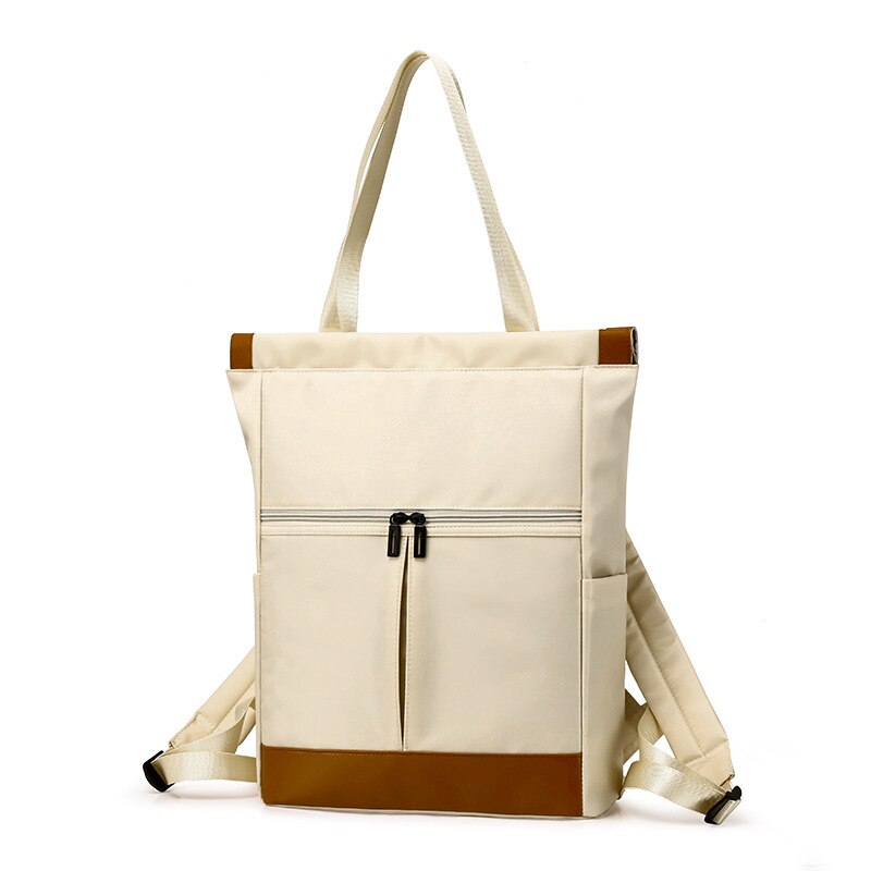 Waterproof Laptop Backpack Women Backpack for Laptop 15 15.6 inch Female Double Shoulder bag: Beige
