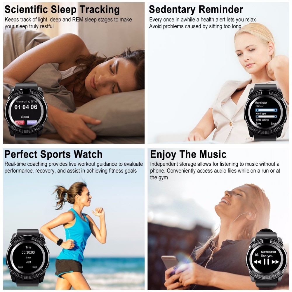 Smart Watch Bluetooth Touch Screen Android Waterdichte Sport Mannen En Vrouwen Smart Watch Met Camera Sim-kaart Slot Dropshiping