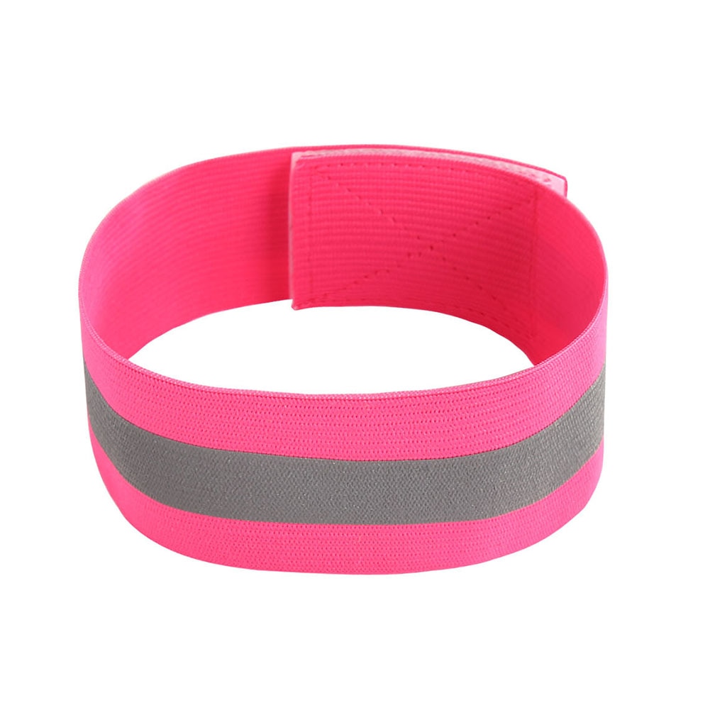 Elasticated Armband Wristband Durable Safety Reflective Belt Strap Snap Arm Band Armband for Night Jogging Walking Biking: Rose Red