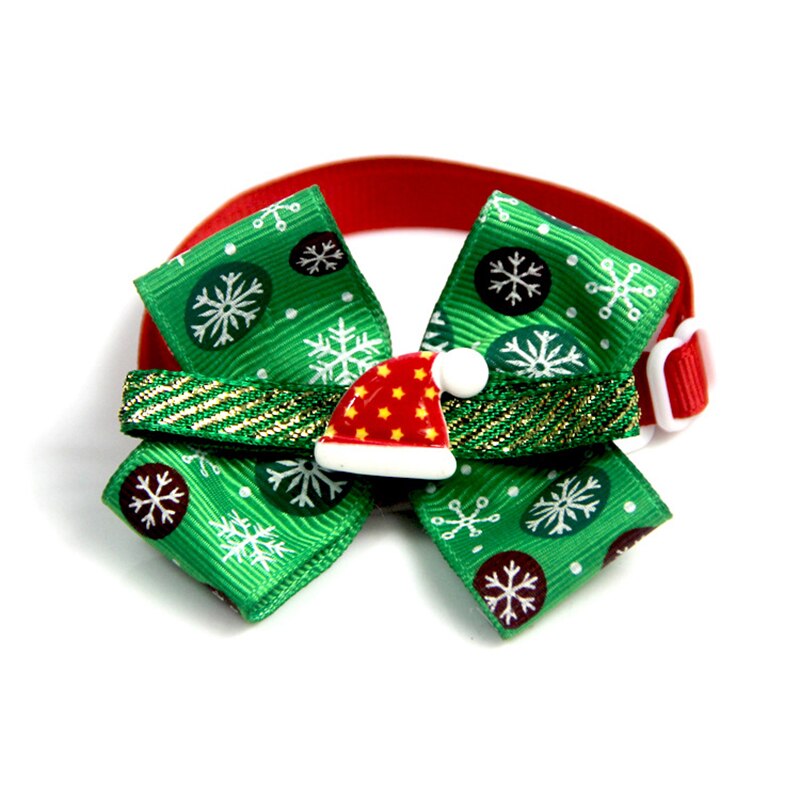 Nœud papillon chien et vert du nouvel an, nœud papillon de série de noël pour chien et animal de compagnie, collier de bijoux fait à la main pour chat et chien: J