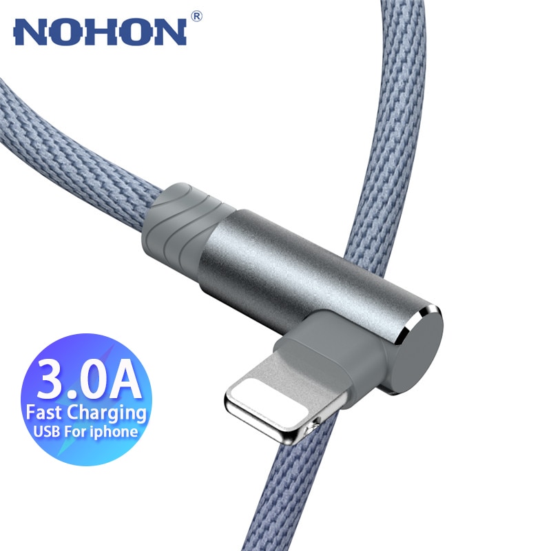 1 2 3 m 90 graden usb-gegevensopladerkabel voor iphone xs max xr  x 11 8 7 6 6s plus 5 5s ipad-snoer van oorsprong mobiele telefoon lang kort