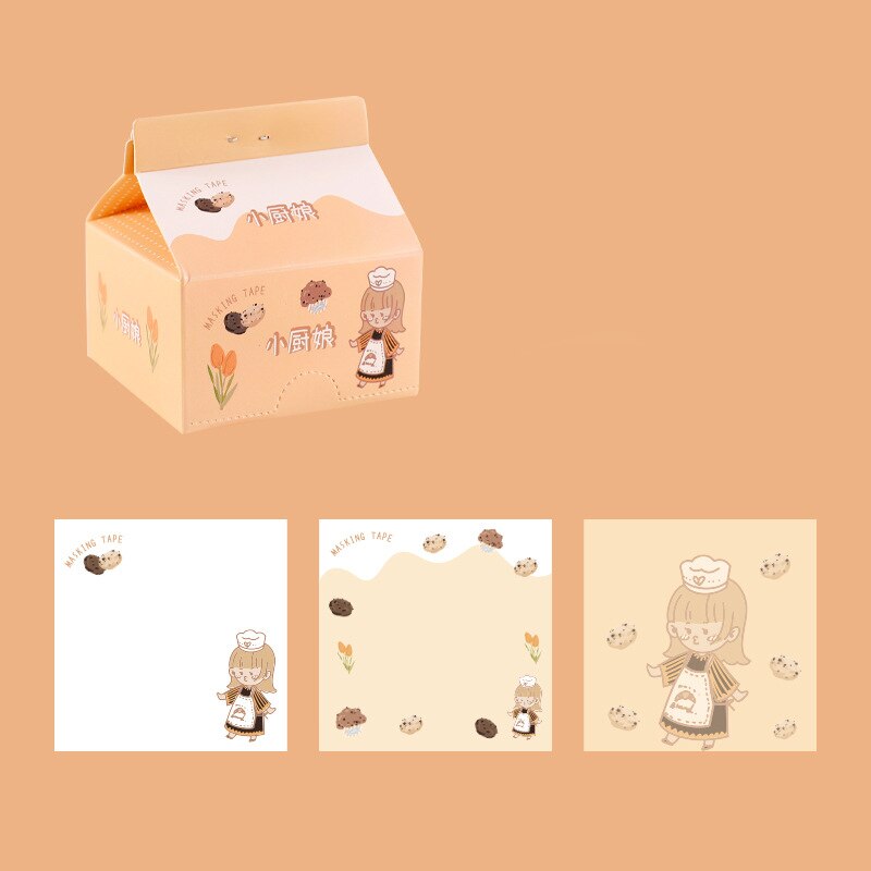 Post-It Notes Leuke Melkpak Scrapbooking Stickers Stationaire Kantoor Schoolbenodigdheden Chinoiserie Papier Memo Pad Kleverige Label: Light brown