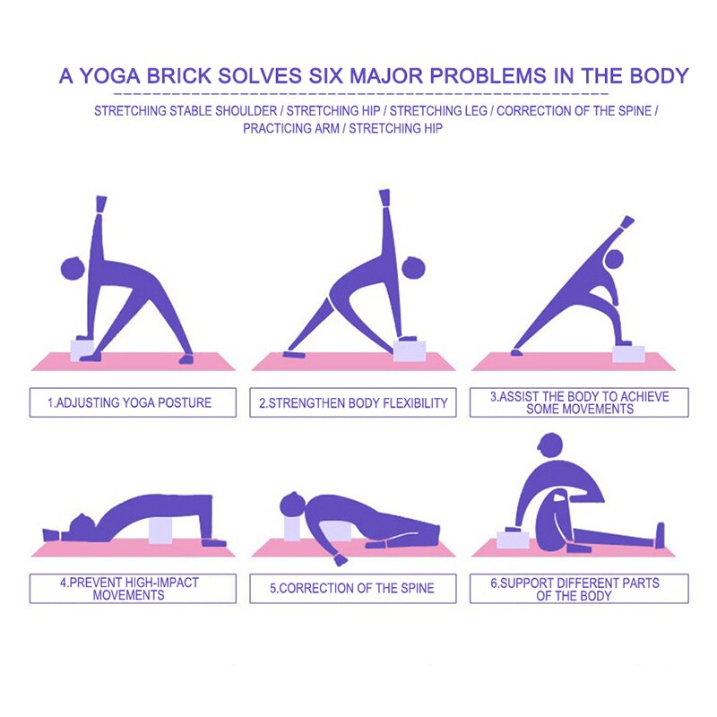 Populær high-density eva yoga blok skum blok antitryk mursten krop forme fitness udstyr styrke-pude øvelse