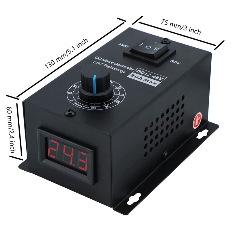 regulator obrotów silnika DC PWM 12-48V 20A silnik szczotkowy moduł sterujący regulacją 960W 25KHZ