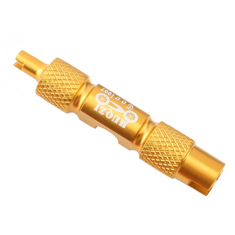Double-Head Tyre Valve Core With Remover Tool Schrader Car Bike Motorcycle Wheel: Gold