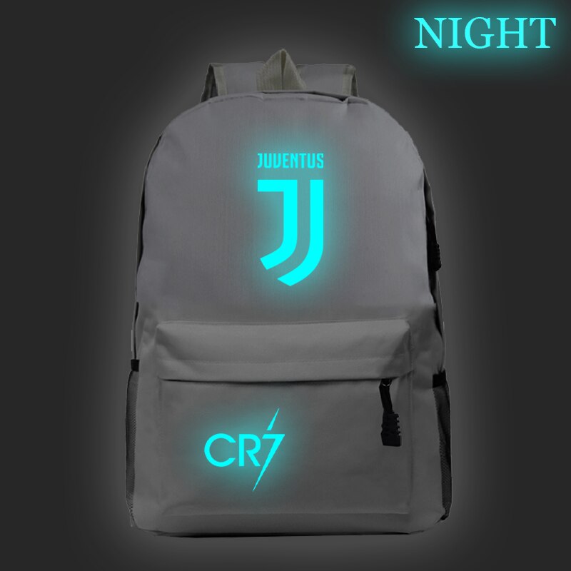 Cristiano Ronaldo CR7 Luminous Backpack Students Boys Girls Bags Schoolbag Teens Daily Rucksack for Kids Teens: 12