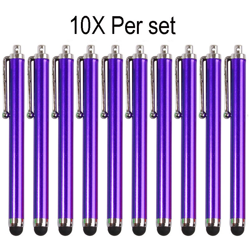 10Pcs/lot Universal Stylus Pen for Apple iPad iPhone Tablet Drawing Capacitive Screen Touch Pen for Mobile Phone Accessories: Purpel 10X